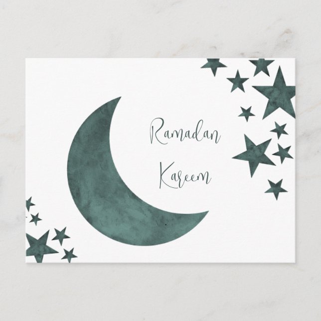 Ramadan Kareem crescent Islam mubarak stars Postcard (Front)
