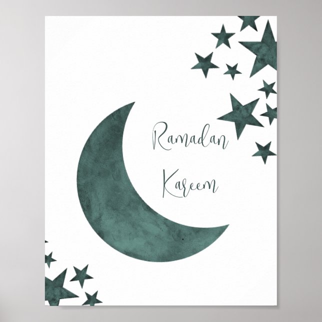 Ramadan Kareem crescent Islam mubarak stars Poster (Front)