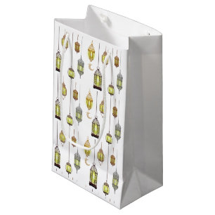 Ramadan Kareem Crescent Lanterns Mubarak Islamic  Small Gift Bag