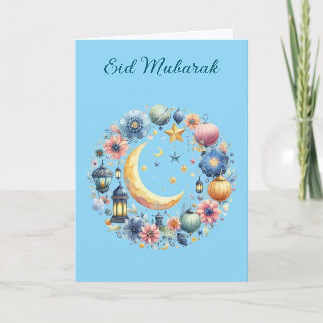 Ramadan Kareem & Eid Mubarak Customized Greeting  Card (Front)