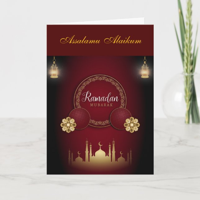 Ramadan Kareem & Eid Mubarak Customized Greeting Card (Front)