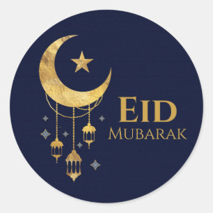 Ramadan Kareem -Eid Mubarak - Happy Eid Classic Round Sticker