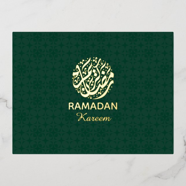 Ramadan Kareem Gold Foil Islamic  Foil Holiday Postcard (Front)