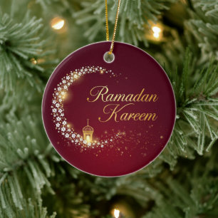 Ramadan Kareem holiday Personalised Card Ceramic Tree Decoration