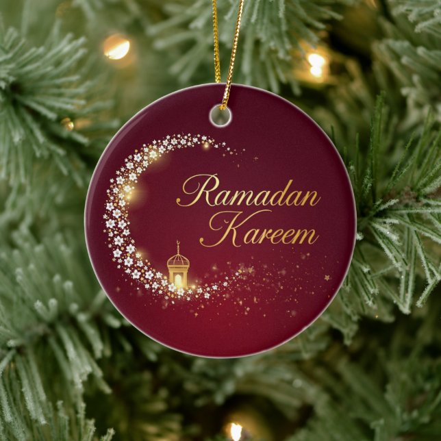 Ramadan Kareem holiday Personalised Card Ceramic Tree Decoration (Tree)