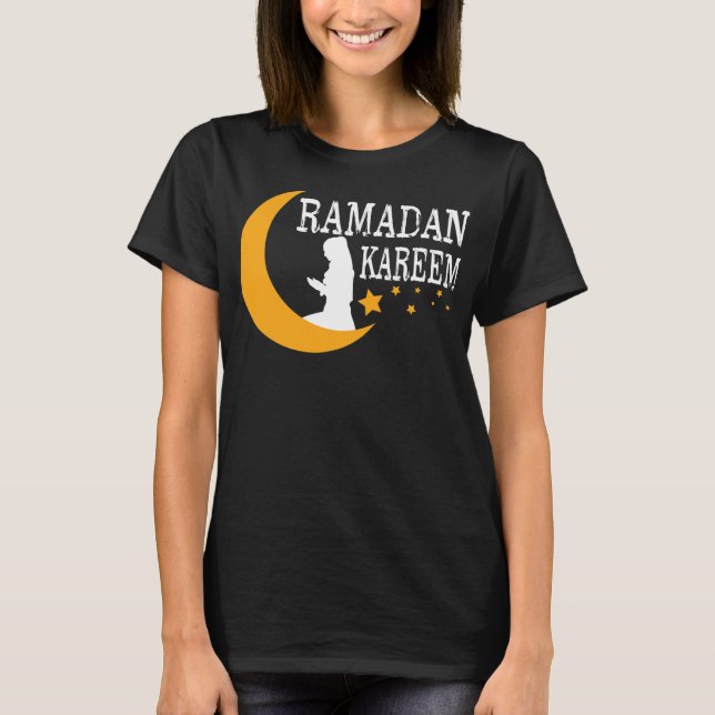 Ramadan Kareem Holy Month Hijab Girl Islamic T-Shirt (Front)