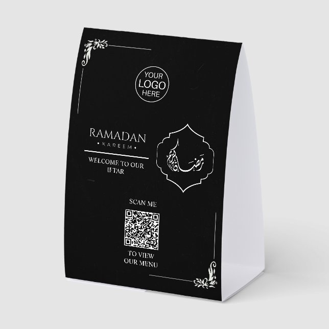 Ramadan Kareem Iftar QR Code Table Sign | Custom  (Front)