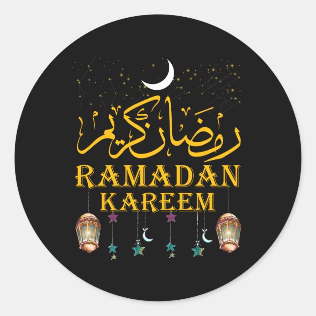 Ramadan Kareem Islamic Fasting For Classic Round Sticker (Front)