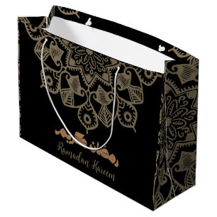 Ramadan Kareem Islamic motive light brown Large Gift Bag