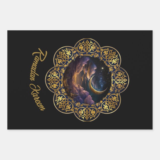 RAMADAN KAREEM MUBARAK 2024 EID MUBARAK WRAPPING PAPER SHEET (Front)