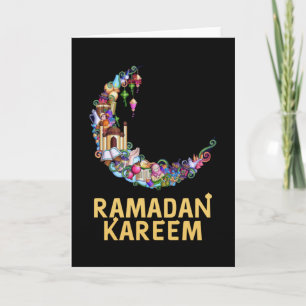 Ramadan Kareem Mubarak Fasting Moon Card