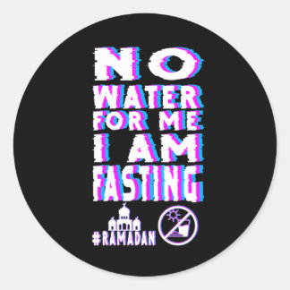 Ramadan Kareem Mubarak Fasting No Water Classic Round Sticker