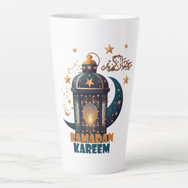Ramadan Kareem Mubarak Lantern ramadan 2024  Latte Mug (Front)