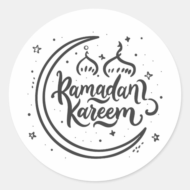 Ramadan Kareem Muslim Fasting Islamic Holy Month Classic Round Sticker (Front)