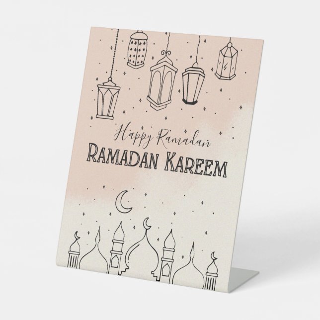 Ramadan Kareem  Pedestal Sign (Front)
