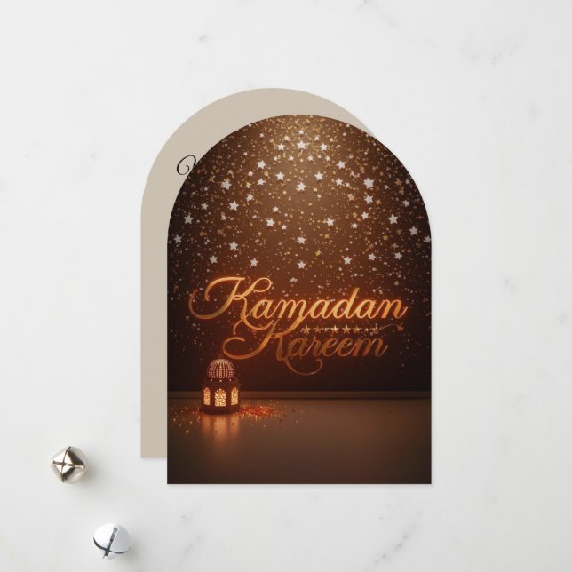 Ramadan Kareem Personalised Holiday  Card (Front/Back In Situ)