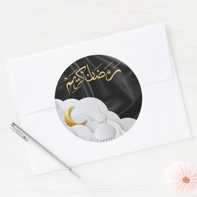 Ramadan Kareem Ramadan Mubarak  Classic Round Sticker (Envelope)