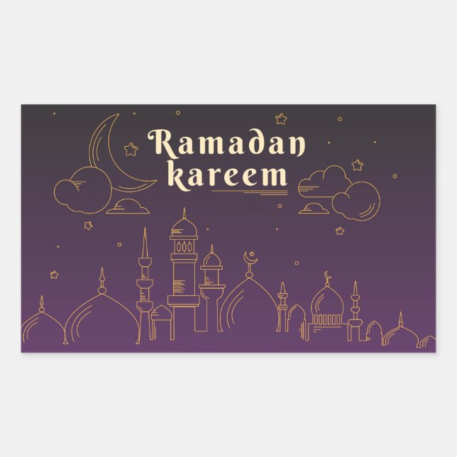 Ramadan Kareem Rectangular Sticker (Front)