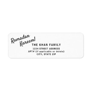 Ramadan Kareem Return Address Sticker Label