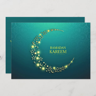 Ramadan Kareem Starry Gold Crescent      Holiday Card