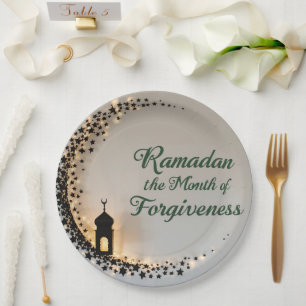 Ramadan Kareem theme gift Tag for celebration Paper Plate