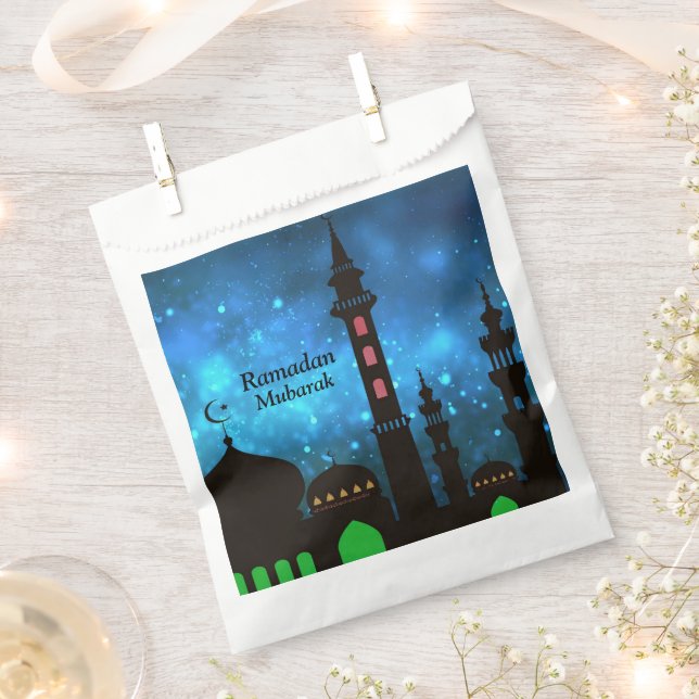 Ramadan Kareem Typography Islamic Crescent Text Favour Bags (Clipped)