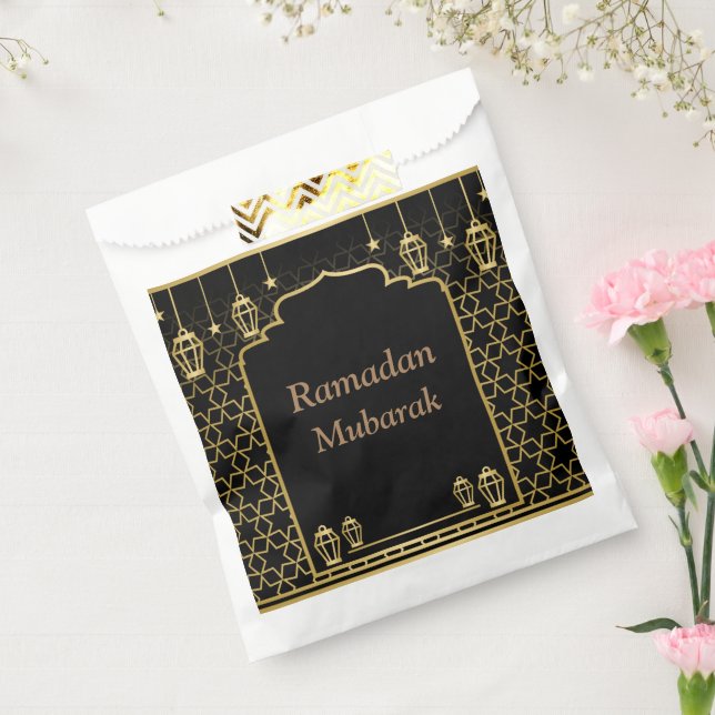 Ramadan Kareem Typography Islamic Crescent Text Favour Bags (Sealed)