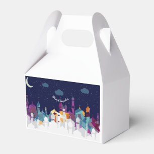Ramadan Kareem Typography Islamic Crescent Text Favour Box