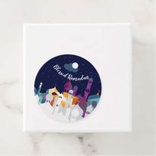 Ramadan Kareem Typography Islamic Crescent Text Favour Tags