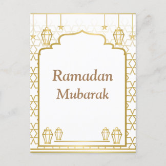 Ramadan Kareem Typography Islamic Crescent Text Postcard