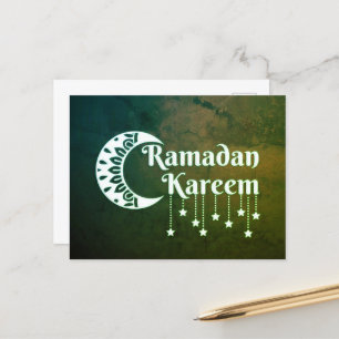 Ramadan Kareen Moon and Stars Postcard