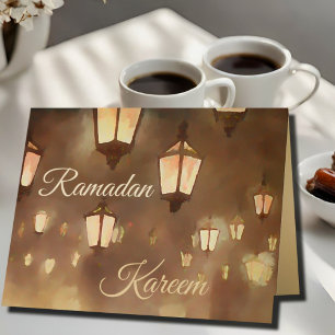 Ramadan  lamps -  painting  card