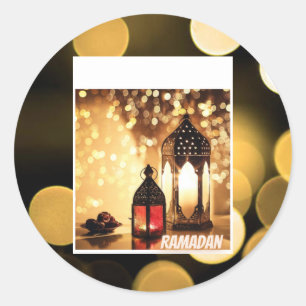 Ramadan lantern.  classic round sticker