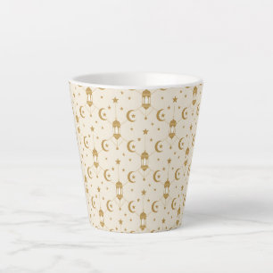 Ramadan Lanterns & Crescent Seamless  Latte Mug