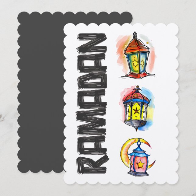 Ramadan Lanterns Fawanees- فوانيس رمضان Invitation (Front/Back)