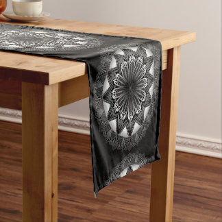 Ramadan Mandala Black Table Runner
