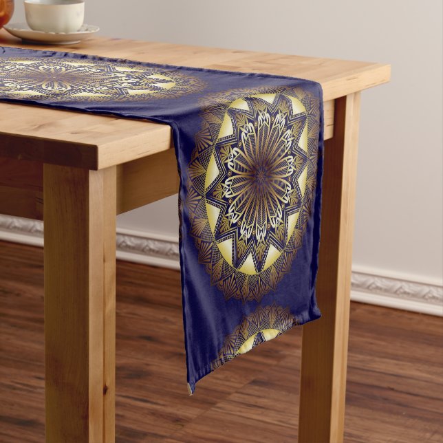 Ramadan Mandala Navy Table Runner (In Situ)