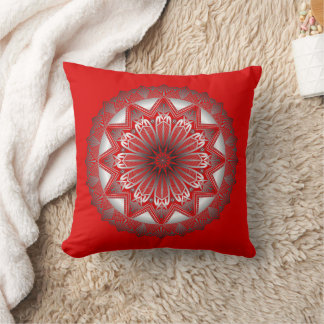 Ramadan Mandala Red Throw Pillow