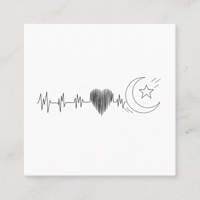 Ramadan Moon Islam At Heart Square Business Card (Front)