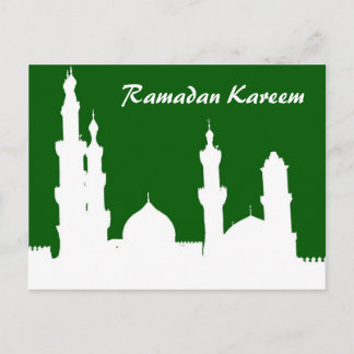 Ramadan Mosque Green Postcard