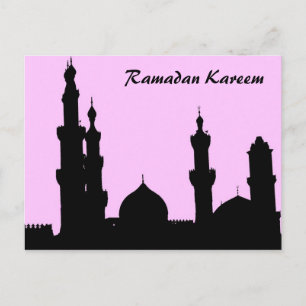 Ramadan Mosque Pink Postcard