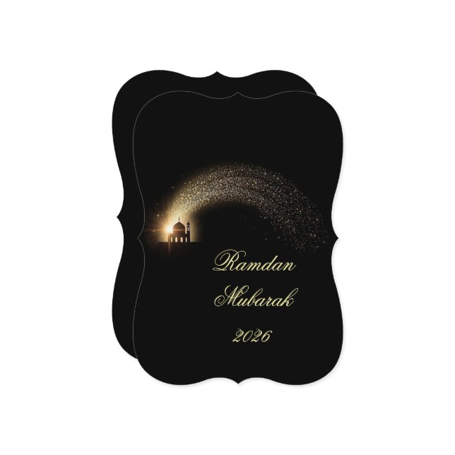 Ramadan Mubarak 2026 personalized  Elegant Card  (Front/Back In Situ)
