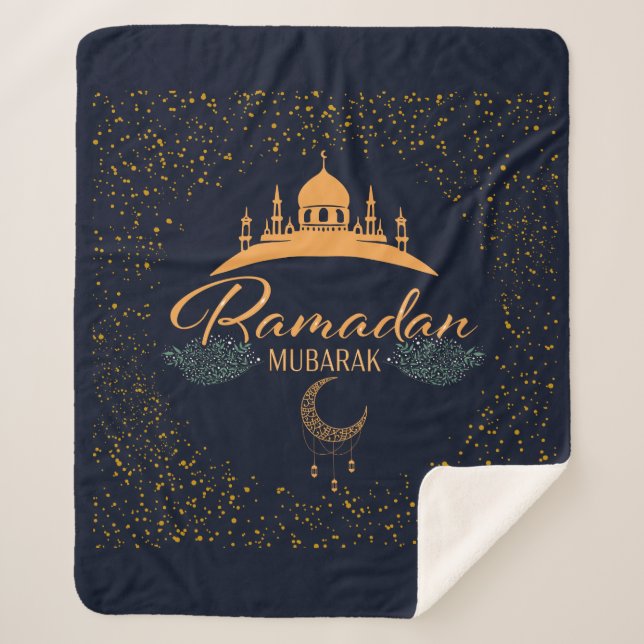 RAMADAN MUBARAK 2 SHERPA BLANKET (Front)