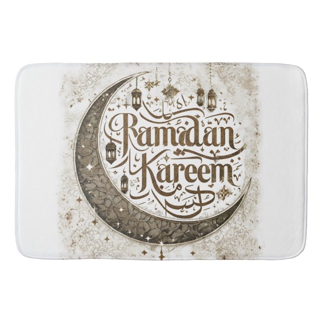 Ramadan Mubarak Celebration  Traditional Lanterns  Bath Mat (Front)