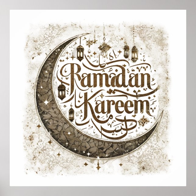 Ramadan Mubarak Celebration  Traditional Lanterns  Poster (Front)
