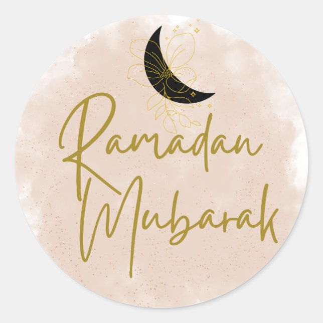 Ramadan Mubarak Classic Round Sticker (Front)