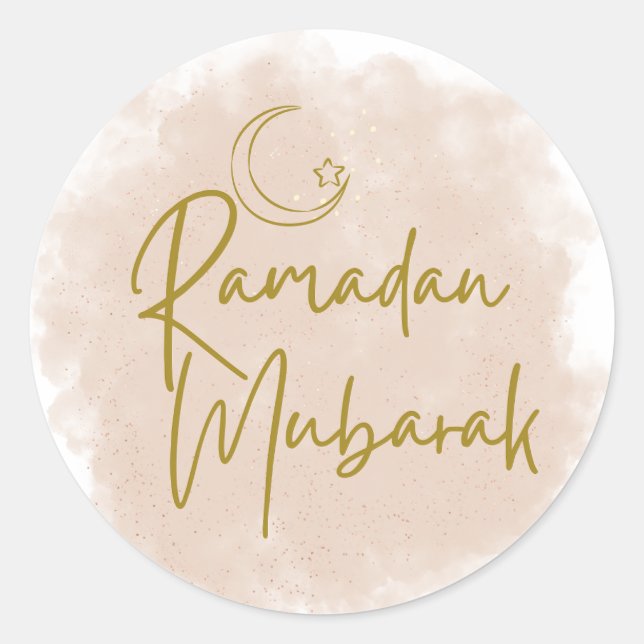 ramadan mubarak classic round sticker (Front)