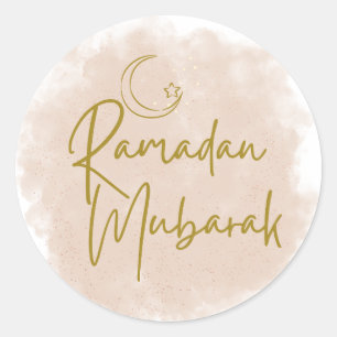 ramadan mubarak classic round sticker