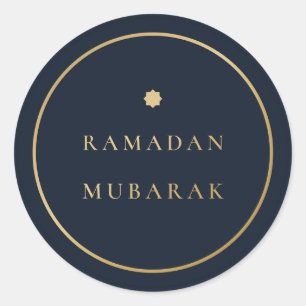 Ramadan Mubarak Elegant Navy Gold Sticker
