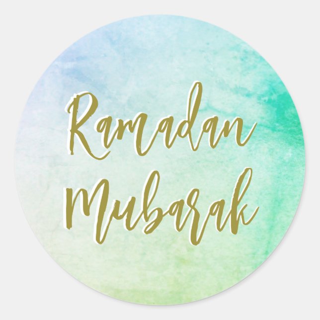 Ramadan Mubarak Greetings  Classic Round Sticker (Front)